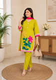 Floral Embroidered Kurta Pant Set with Dupatta