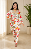 Floral Printed Rayon Cord Set