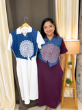 Midi Dress with Denim & Crochet Detail